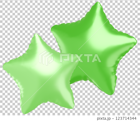 3D image_star-shaped balloon_green 3D image_star-shaped balloon_green 123714344