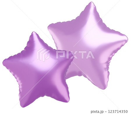 3D画像_星型の風船_紫 3D画像_星型の風船_紫 123714350