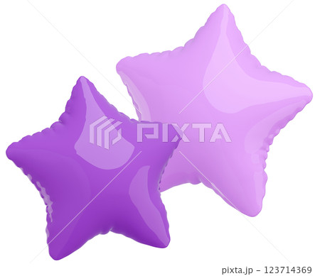 3D画像_星型の風船_紫 3D画像_星型の風船_紫 123714369