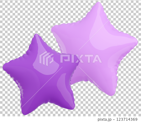 3D画像_星型の風船_紫 3D画像_星型の風船_紫 123714369