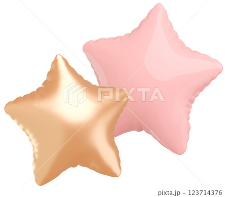 3D画像_星型の風船_ピンク 123714376