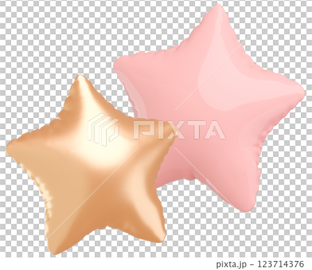 3D画像_星型の風船_ピンク 123714376