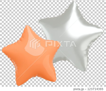 3D 圖片_星形氣球_橘色 123714393
