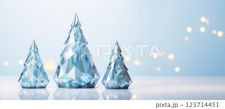 Elegant Crystal Christmas Trees with Sparkling Bokeh on Light Background Elegant Crystal Christmas Trees with Sparkling Bokeh on Light Background 123714451
