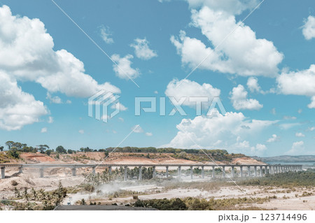 Mombasa Nairobi Standard Gauge Railway, completed in 2017, was built as the first phase of the Kenya Standard Gauge Railway. It is a standard gauge railway in Kenya that connects the large Indian Ocea 123714496