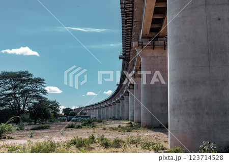 Mombasa Nairobi Standard Gauge Railway, completed in 2017, was built as the first phase of the Kenya Standard Gauge Railway. It is a standard gauge railway in Kenya that connects the large Indian Ocea 123714528