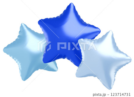 3D画像_星型の風船_青 3D画像_星型の風船_青 123714731