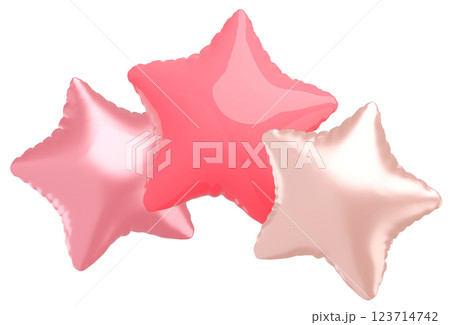 3D画像_星型の風船_ピンク 123714742