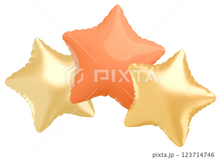 3D画像_星型の風船_黄色 3D画像_星型の風船_黄色 123714746