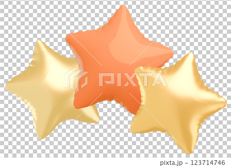3D圖像_星形氣球_黃色 123714746