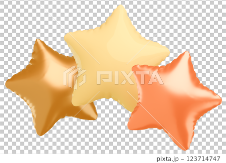 3D image_star-shaped balloon_yellow 3D image_star-shaped balloon_yellow 123714747