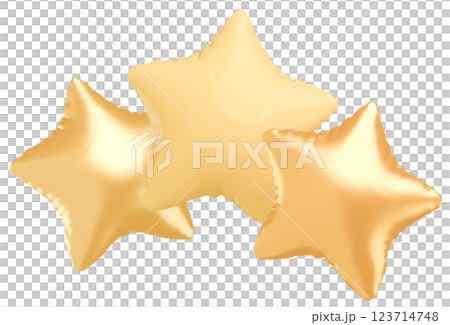 3D圖像_星形氣球_黃色 123714748
