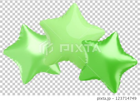 3D image_star-shaped balloon_green 3D image_star-shaped balloon_green 123714749
