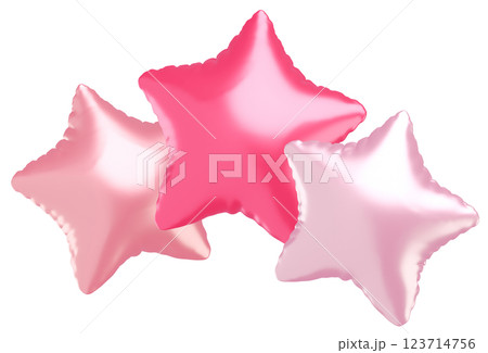 3D画像_星型の風船_ピンク 123714756