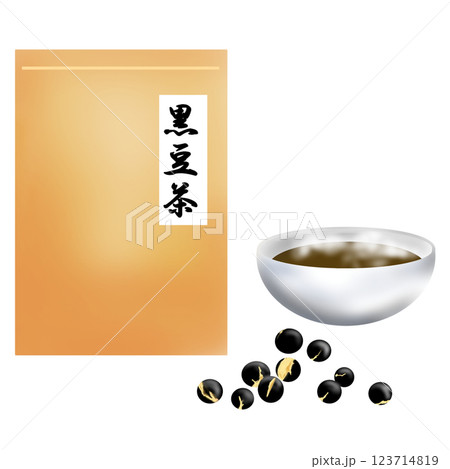 黒豆茶の手描きイラスト 123714819