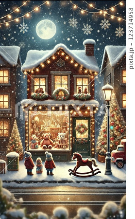 クリスマスイラスト クリスマスイラスト 123714958