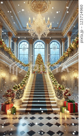 クリスマスイラスト クリスマスイラスト 123714960