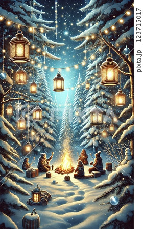 クリスマスイラスト 123715017