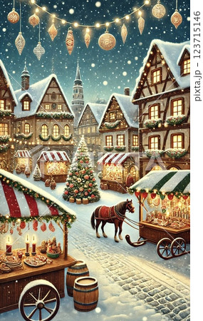 クリスマスイラスト クリスマスイラスト 123715146