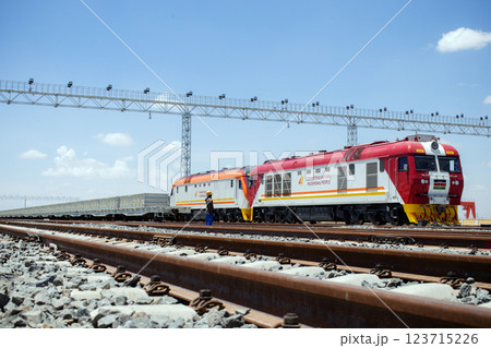 Mombasa Nairobi Standard Gauge Railway, completed in 2017, was built as the first phase of the Kenya Standard Gauge Railway. It is a standard gauge railway in Kenya that connects the large Indian Ocea Mombasa Nairobi Standard Gauge Railway, completed in 2017, was built as the first phase of the Kenya Standard Gauge Railway. It is a standard gauge railway in Kenya that connects the large Indian Ocea 123715226
