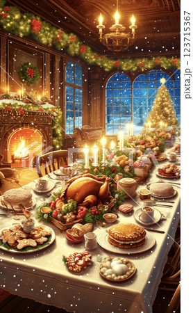 クリスマスイラスト 123715367