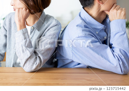 喧嘩をするミドル夫婦 喧嘩をするミドル夫婦 123715442