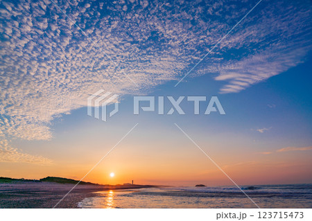 【静岡県】中田島砂丘 日の出 【静岡県】中田島砂丘 日の出 123715473