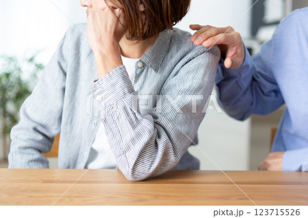 喧嘩をするミドル夫婦 喧嘩をするミドル夫婦 123715526