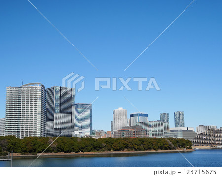 水辺から見る東京景観|新豊洲・豊洲 水辺から見る東京景観|新豊洲・豊洲 123715675