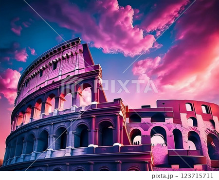 コロッセオ風　イラスト 123715711