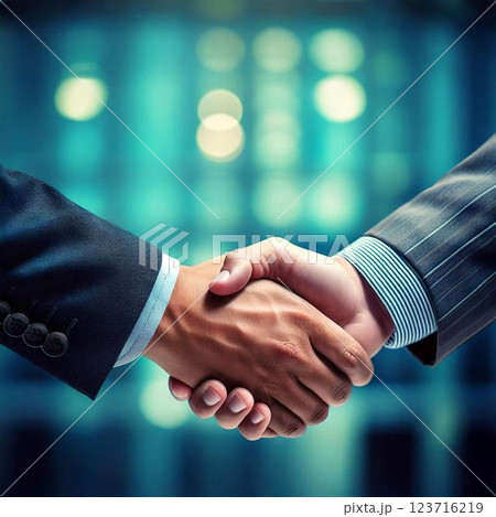 ビジネス　ビジネスパーソン　握手　イメージ　素材 123716219