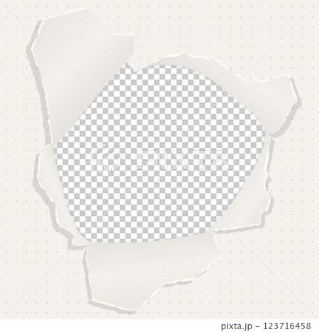 穴の空いた方眼用紙の背景フレーム、ドットのグリッド、ノート、正方形サイズ 123716458