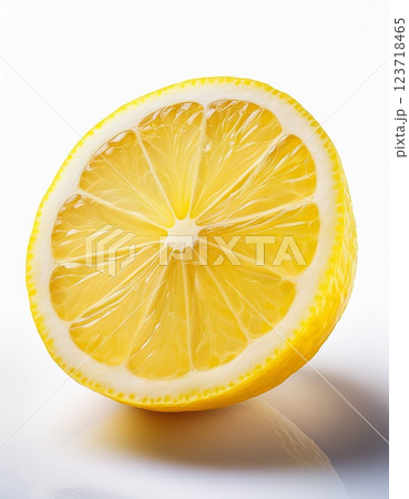 単体で配置された新鮮なカットレモン 単体で配置された新鮮なカットレモン 123718465