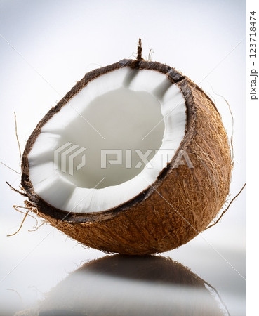 単体で配置された一枚のココナッツ 123718474