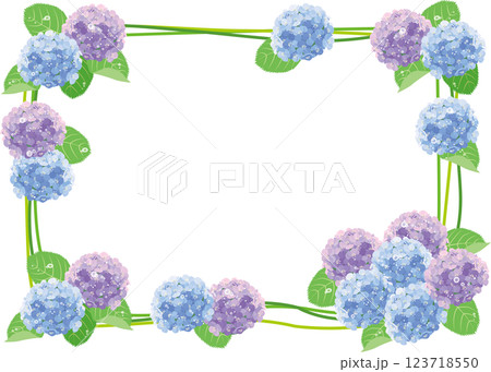 背景素材<花フレーム・紫陽花・アジサイ> 背景素材<花フレーム・紫陽花・アジサイ> 123718550