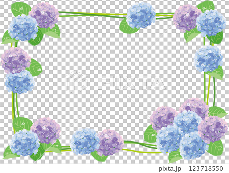 背景素材<花フレーム・紫陽花・アジサイ> 背景素材<花フレーム・紫陽花・アジサイ> 123718550