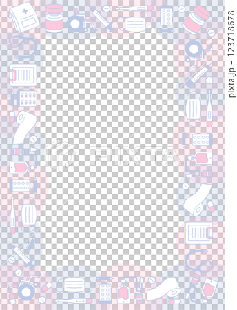 Simple medical equipment item illustration frame_pink purple border decoration‗Obstetrics and gynecology Simple medical equipment item illustration frame_pink purple border decoration‗Obstetrics and gynecology 123718678