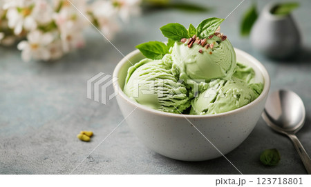抹茶のアイス 123718801