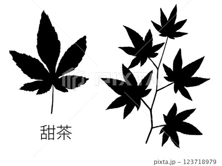 甜茶のシルエットイラスト 123718979