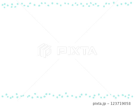 不揃いな手描きのミントグリーンの水玉フレーム 123719058