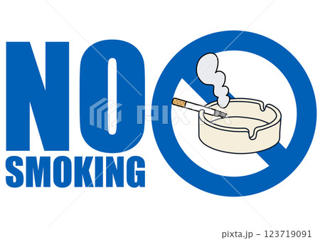 貼り紙看板イラストー禁煙No Smokingー 123719091