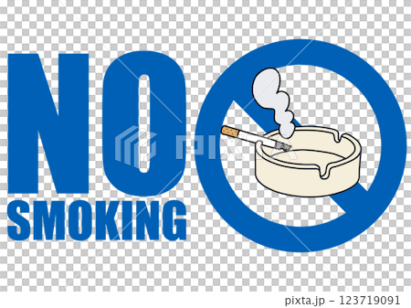 貼り紙看板イラストー禁煙No Smokingー 123719091
