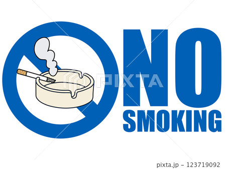 貼り紙看板イラストー禁煙No Smokingー 123719092