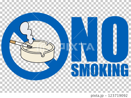 貼り紙看板イラストー禁煙No Smokingー 123719092