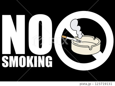 貼り紙看板イラストー禁煙No Smokingー 123719131