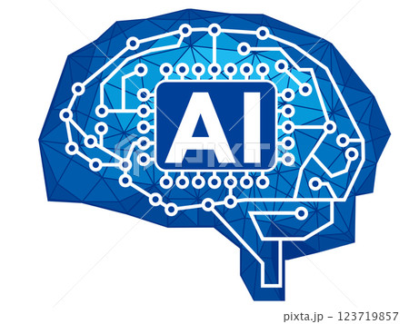 人工知能AIのイメージイラスト 手のひらに浮くコンピューター回路図に模した人の脳 白黒 人工知能AIのイメージイラスト 手のひらに浮くコンピューター回路図に模した人の脳 白黒 123719857
