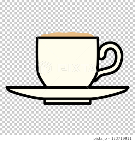 泡がかわいいカプチーノのシンプルなイラスト 123719911