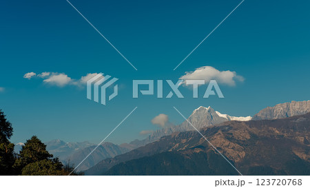 Ghorepani evening view of the Annapurna range in Nepal 123720768