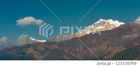 Ghorepani evening view of the Annapurna range in Nepal 123720769