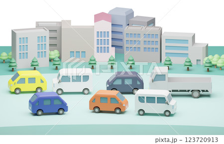 都会を走る色々な車 123720913